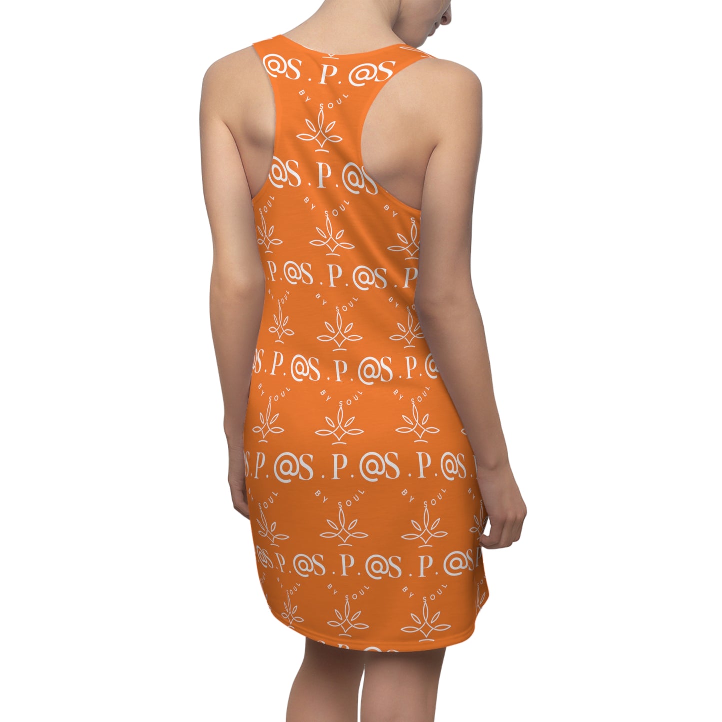 Vestido con espalda cruzada cortado y cosido para mujer - Naranja.